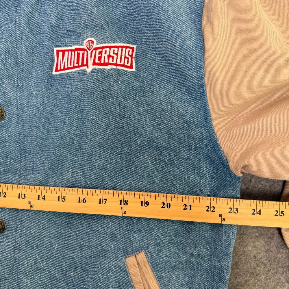 WB Multiversus‎ Denim Varsity Jacket Men Large Game Official Merch Gaming RARE - Picture 7 of 14